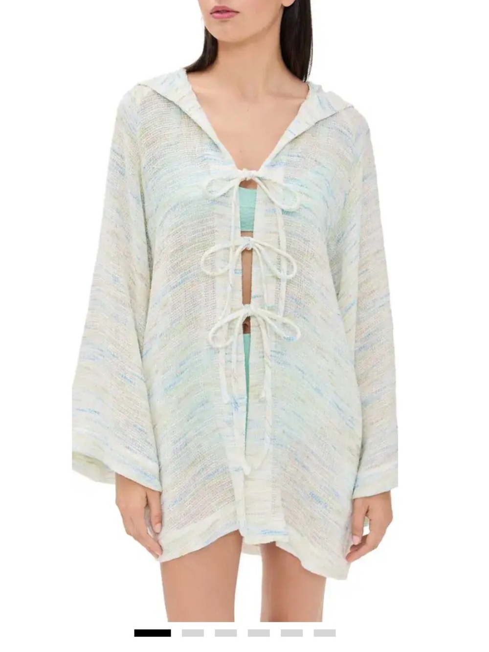 Lisa Marie Fernandez Pastel Multi-Stripe Hooded Beach Cape Mini